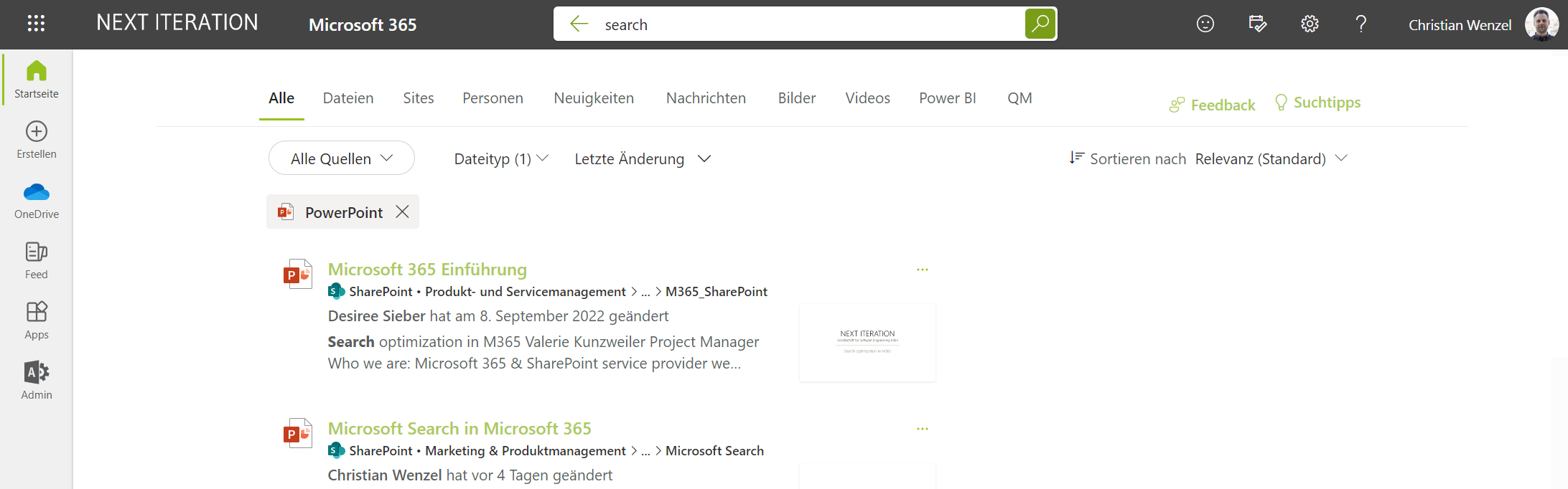 Suchergebnisse in Microsoft Search eingrenzen