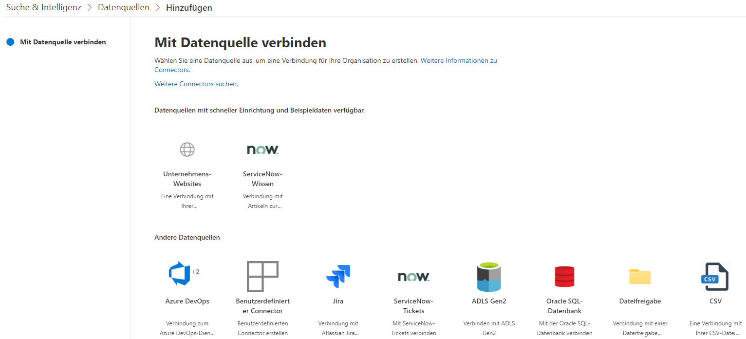 Microsoft Search externe Datenquellen