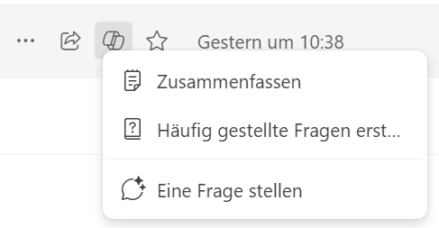 Copilot in OneDrive Kontextmenü